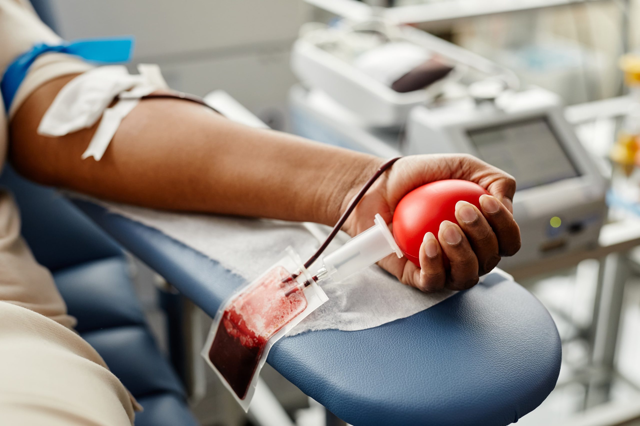 Woman donating blood in Baton Rouge, LA
